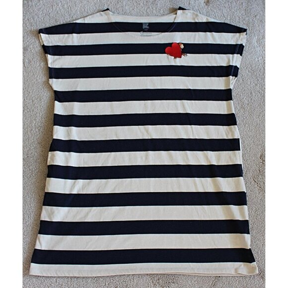 Graniph Design - Curious George Stipe T-Shirt Tunic Dress, Navy Medium - Picture 9 of 11